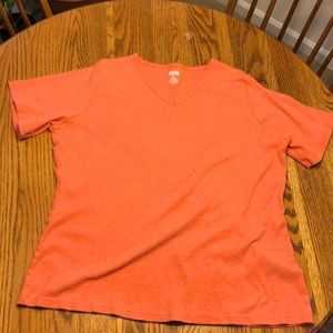 Duluth Trading Co orange Women's Longtail T Short Sleeve V-Neck T-Shirt